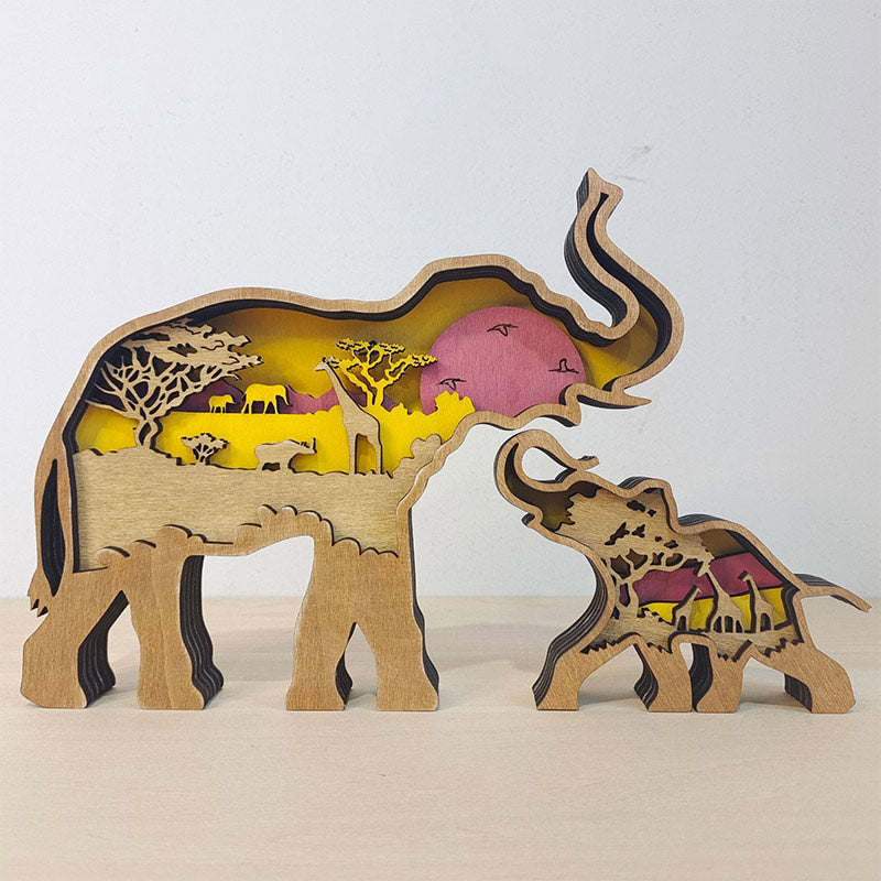 Ownkoti Creative Forest Animal Decoration - Elephant Family