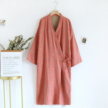 Floral Cotton Comfy Loose Bathrobe Pajama