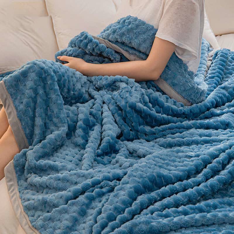 Solid Color Soft Velvet Reversible Blanket