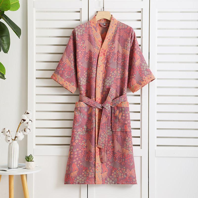 Cotton Gauze Rural Style Summer Bathrobe