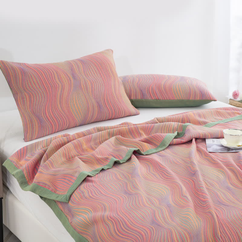 Cotton Gauze Modern Curved Pattern Quilt