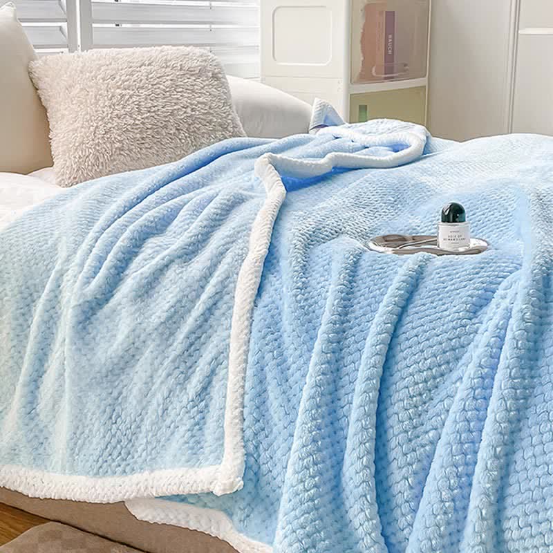 Solid Color Soft Reversible Fleece Blanket