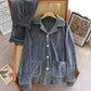 Solid Color Lapel Flannel Pajama Set