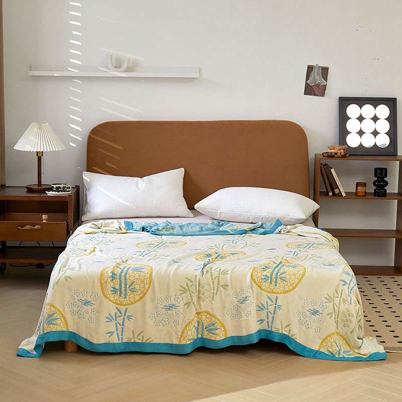 Pastoral Bamboo Flower Soft Reversible Quilt