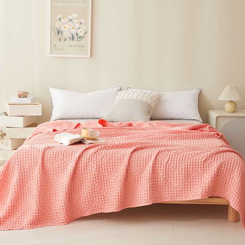 Solid Color Waffle Texture Towel Quilt