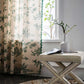 Green Pine Bird Pattern Tassel Curtain