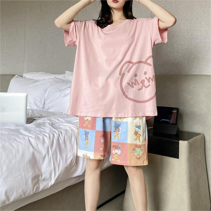 Cotton Loose-fit Cute Summer Nightwear Set