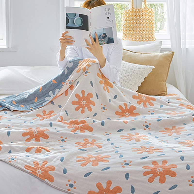 Cute Flowers Cotton Breathable Reversible Quilt