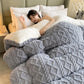 Jacquard Solid Color Comfy Fluffy Blanket