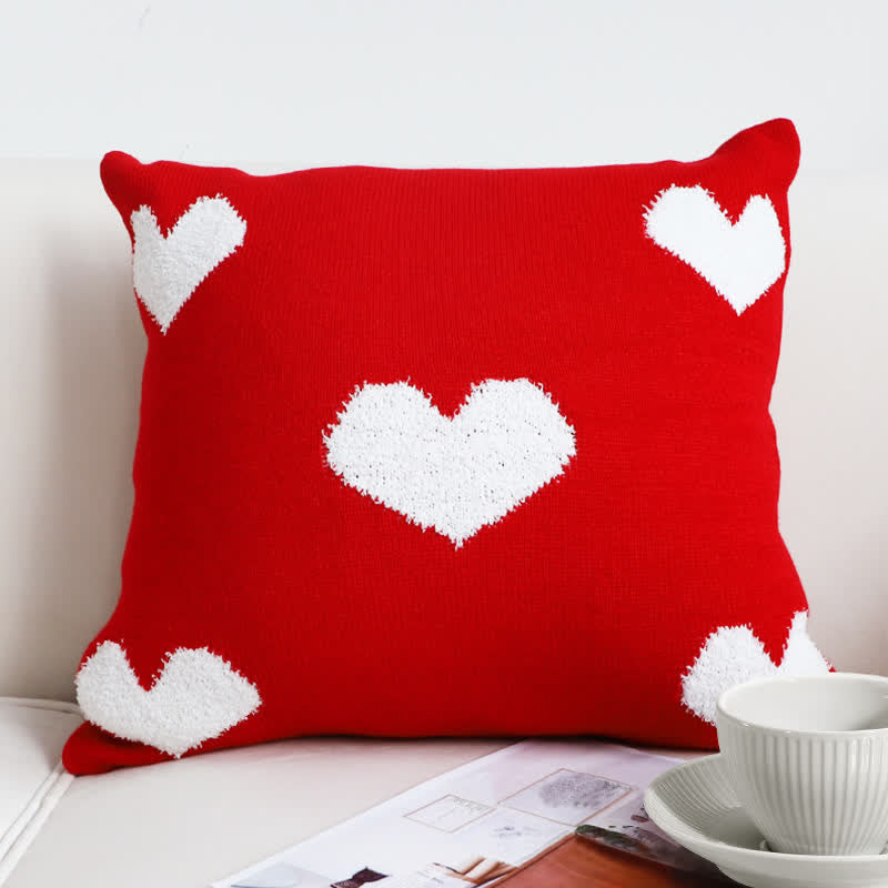 Heart Print Reversible Throw Blanket