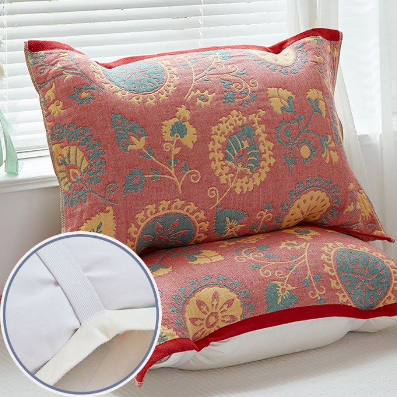 Floral Print Pillow Towel with Fixed Rope (2PCS)