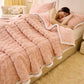 Solid Color Jacquard Soft Fleece Blanket