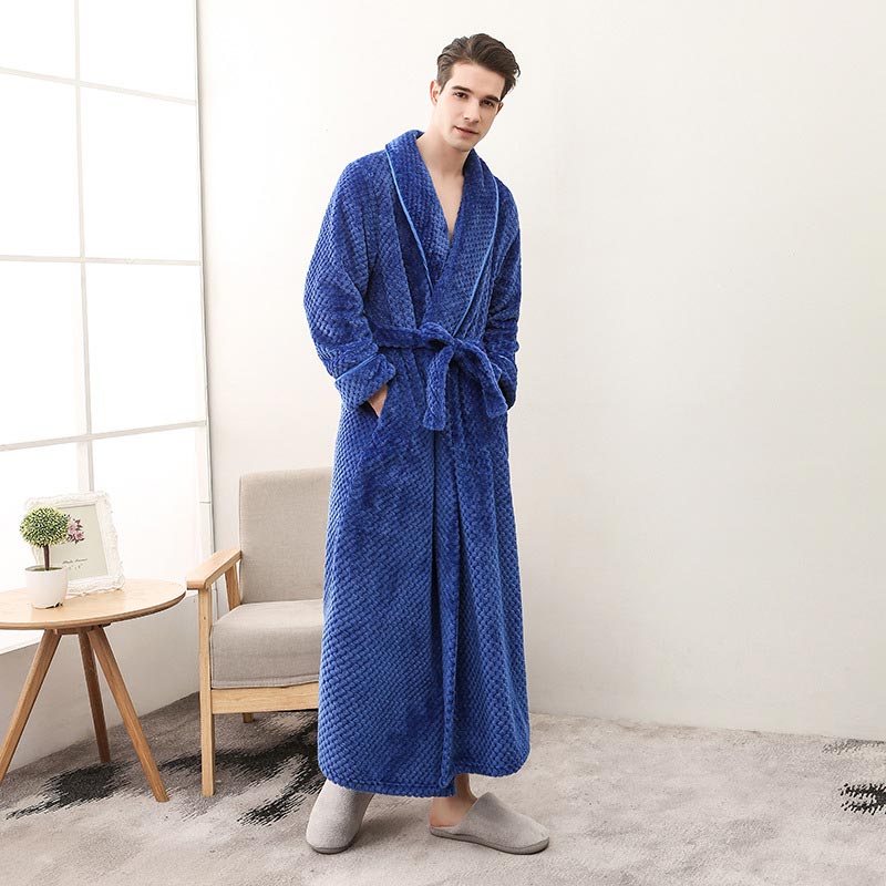 Ownkoti Puffy Fleece Pajama Long Bathrobe