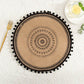 Ownkoti Black Woven Cotton Linen Table Mats (3PCS)