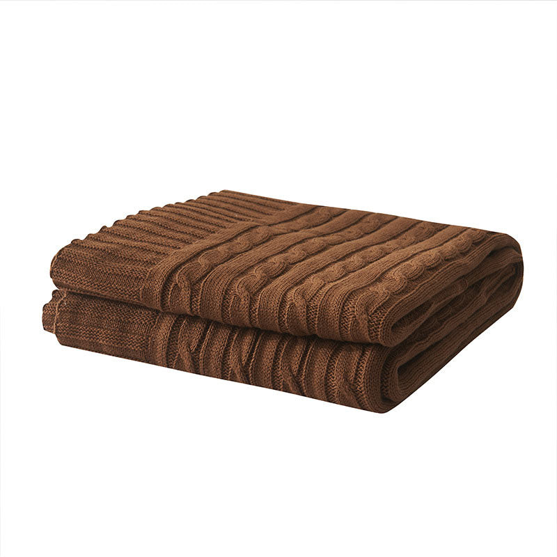 Ownkoti Solid Color Cotton Sofa Knit Blanket