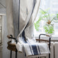 Ownkoti Navy & Beige Striped Semi-Blackout Curtains