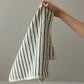 White & Black Striped Breathable Cotton Towel