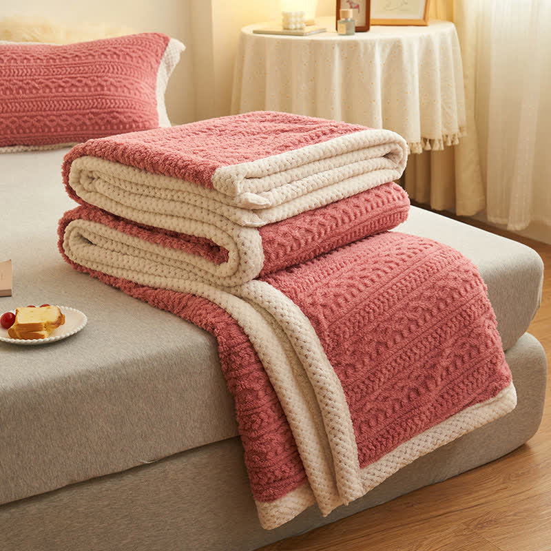 Jacquard Double Fleece Thick Warm Blanket