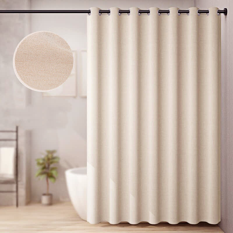 Luxurious Solid Color Flax Shower Curtain