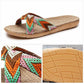 Boho Cross Anti-slip Flax Slippers