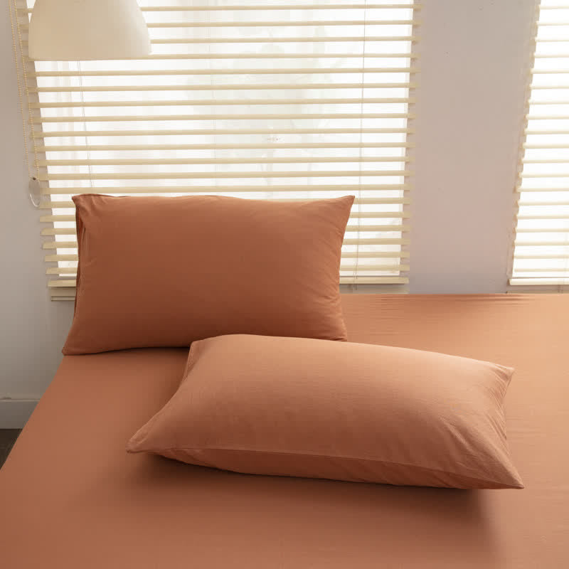 Solid Color Pure Cotton Decorative Pillowcase