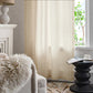 Cotton White Curtain Hollow-Out Drapes with Tassel