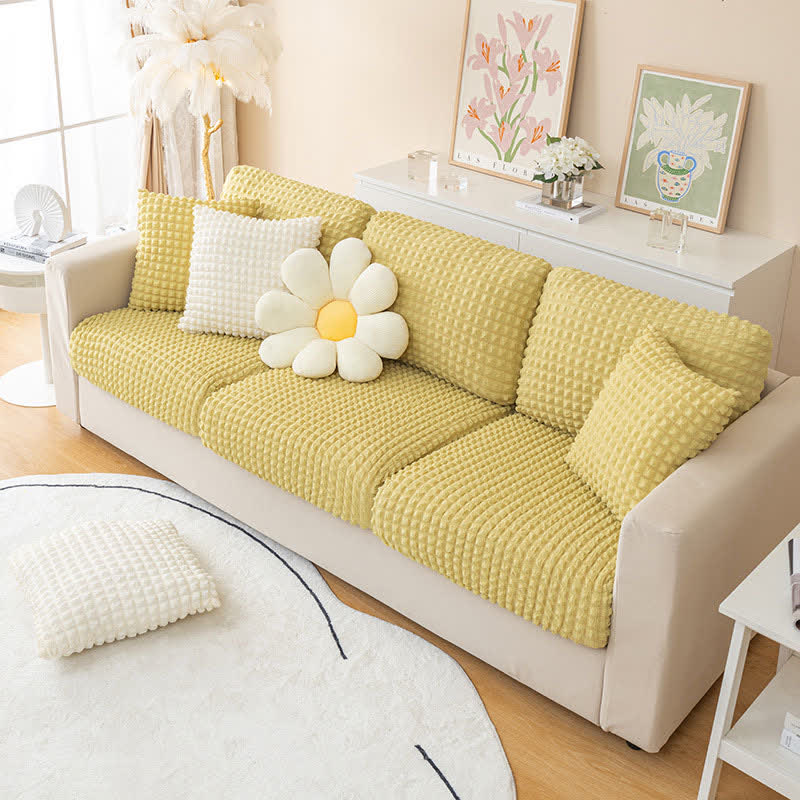 Ownkoti Seersucker Stretchable Sectional Sofa Slipcover