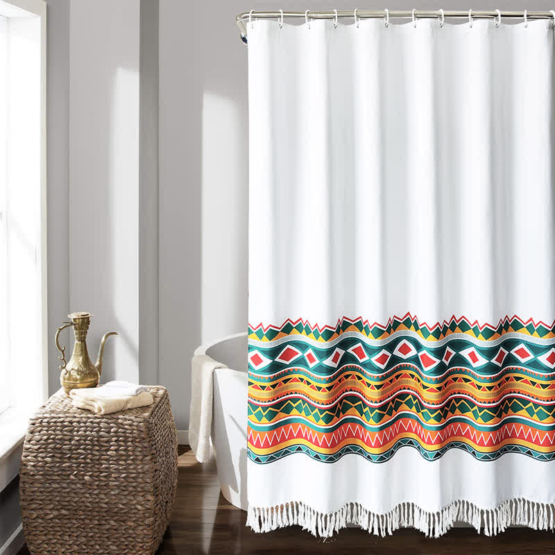 Elegant Bohemian Tassel Shower Curtain – uk.ownkoti