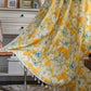 Yellow Flower Cotton Linen Curtain