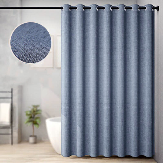 Luxurious Solid Color Flax Shower Curtain