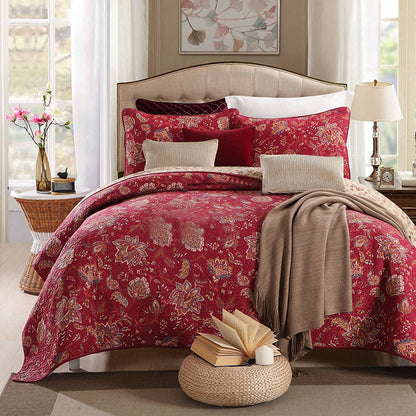 Retro Floral Pure Cotton Bedding Set(3PCS)