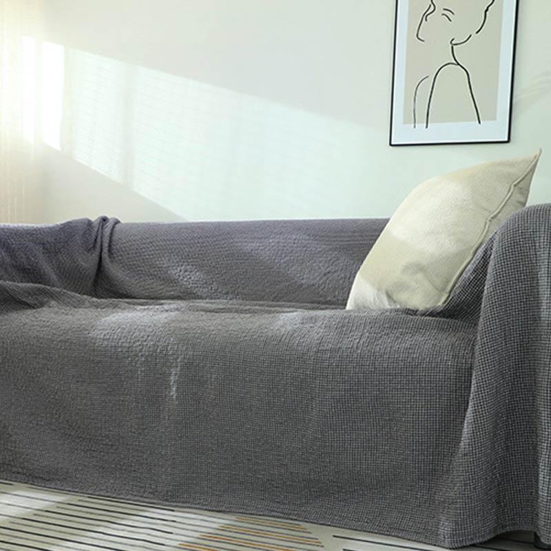 Ownkoti Plaid Sofa Blanket Gauze Sofa Cover