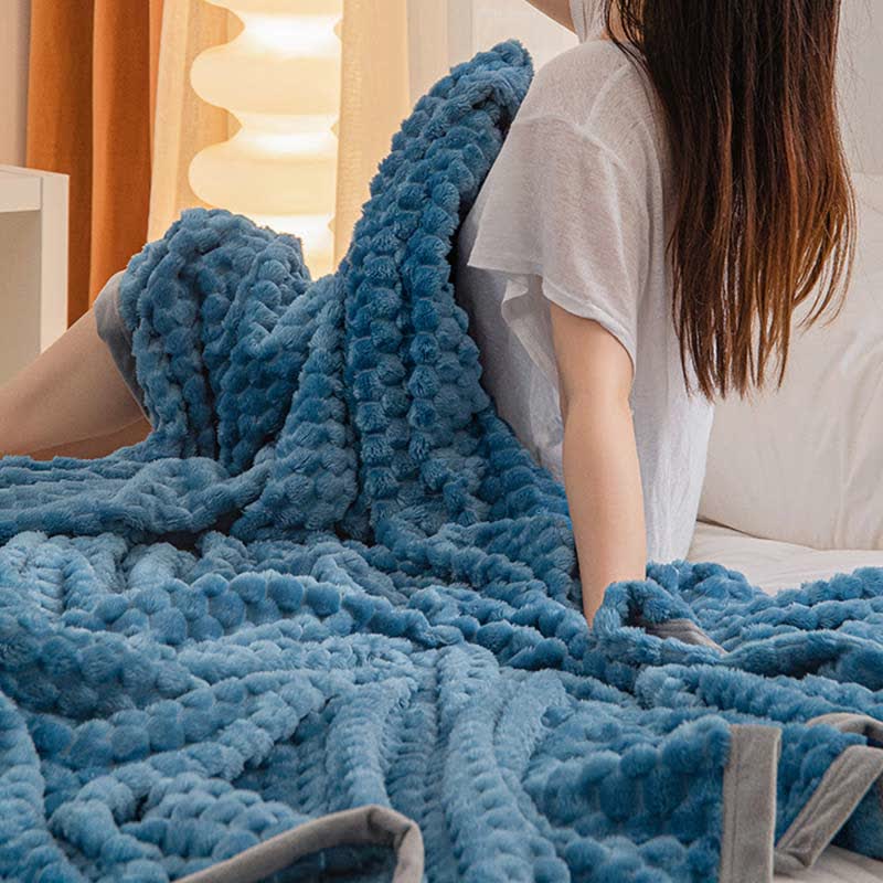 Solid Color Soft Velvet Reversible Blanket