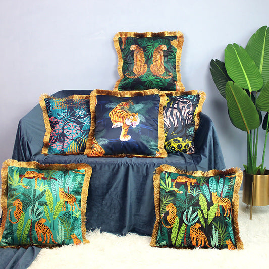 Animal Pattern Tassel Sofa Pillowcase