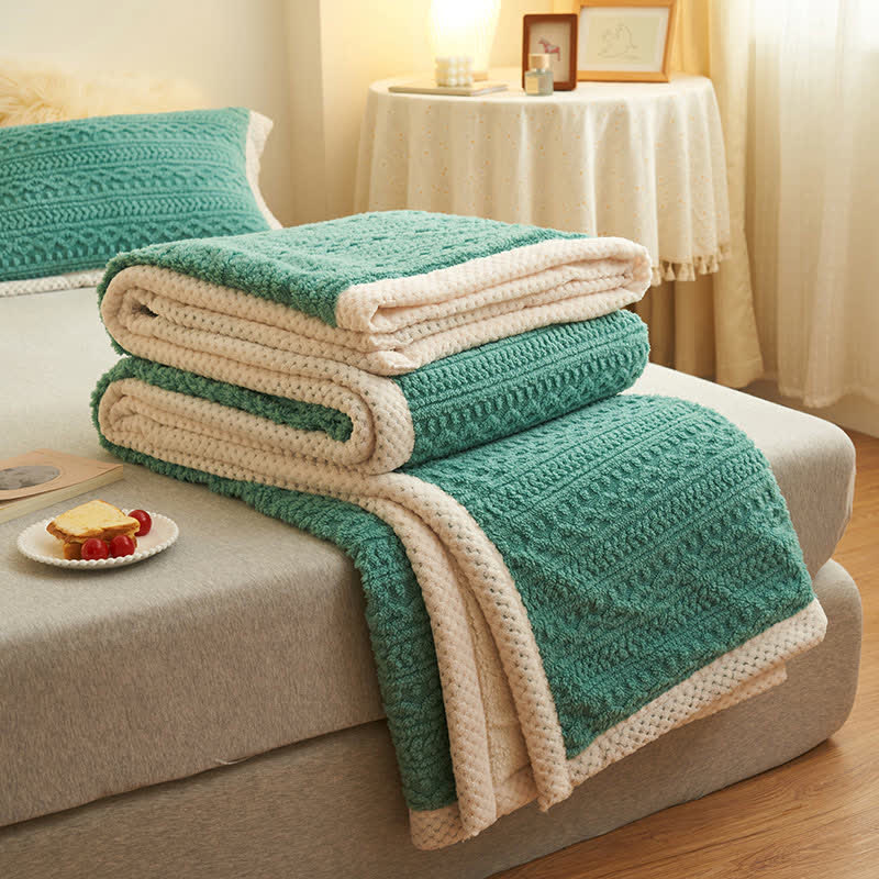 Jacquard Double Fleece Thick Warm Blanket