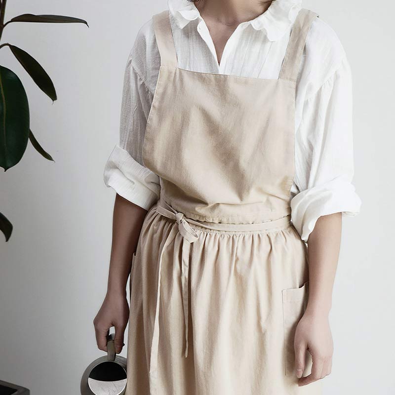 Ownkoti Cotton Apron Waterproof Apron With Pockets