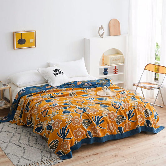 Ownkoti Bohemian Flower Print Double Side Quilt