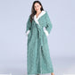 Ownkoti Jacquard Hoodie Long Bathrobe with Belt