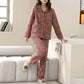 Flower Print Cotton Double-layer Loungewear Set