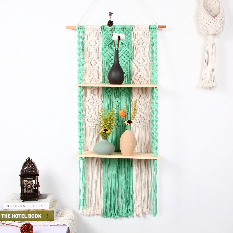 Ownkoti Hand Woven Cotton Tapestry Wall Hanging Plant Holder Home Decor