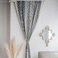 Cotton Linen Blue Pattern Curtain