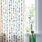 Blue ECG Pattern Cotton Linen Curtain