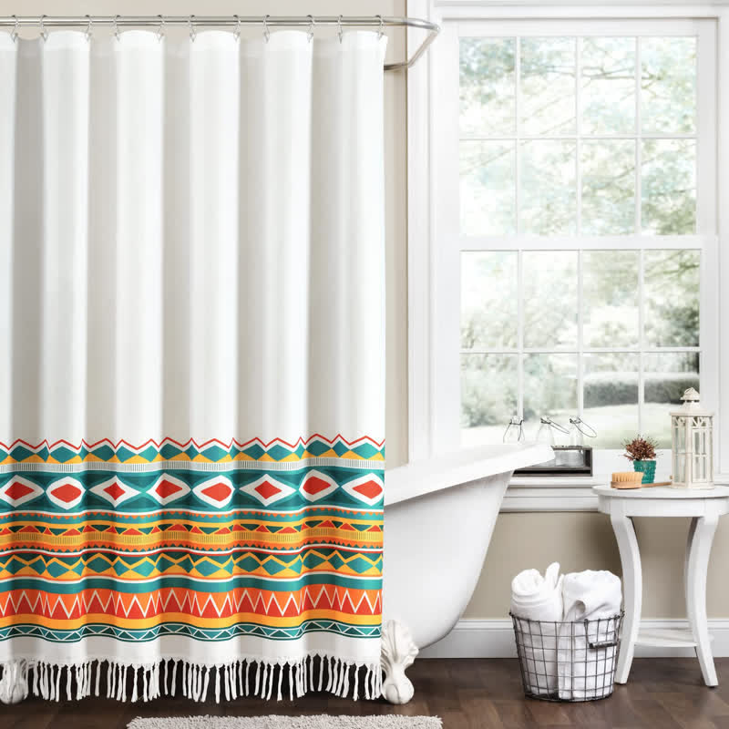 Elegant Bohemian Tassel Shower Curtain – uk.ownkoti