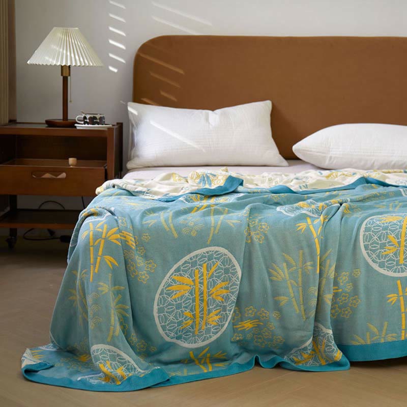 Pastoral Bamboo Flower Soft Reversible Quilt