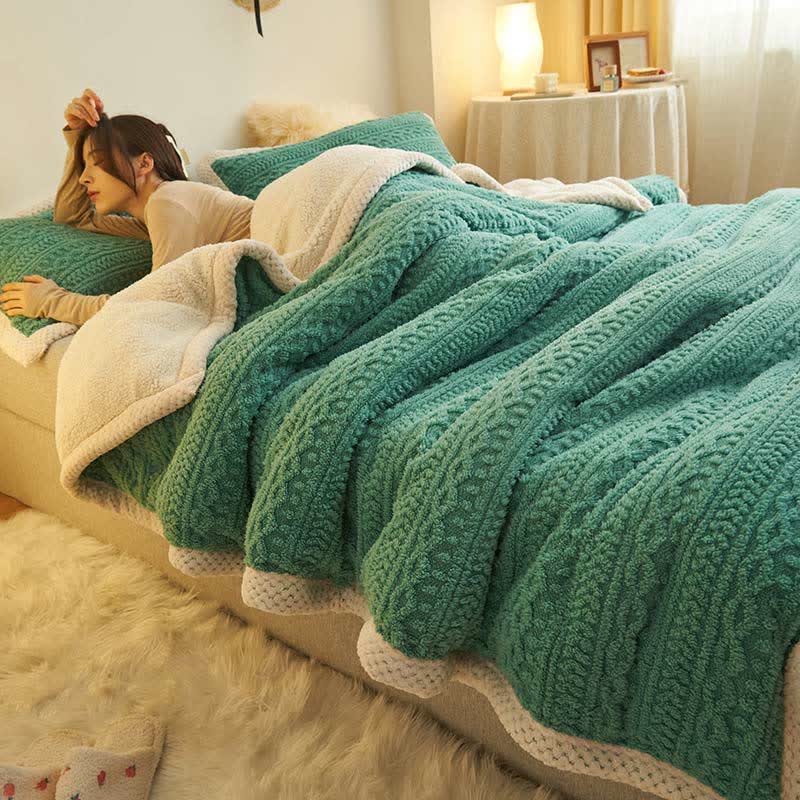 Jacquard Double Fleece Thick Warm Blanket