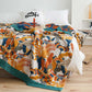 Soft Bird & Flower Cotton Reversible Quilt