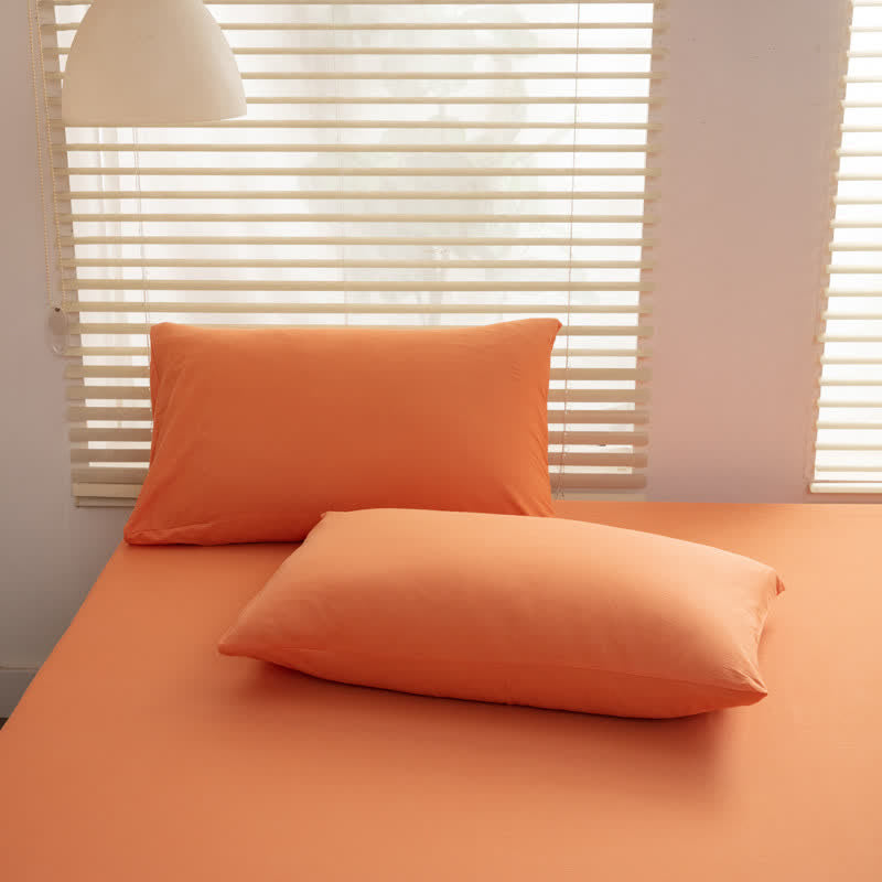 Solid Color Pure Cotton Decorative Pillowcase