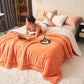 Solid Color Thick Double Velvet Throw Blanket