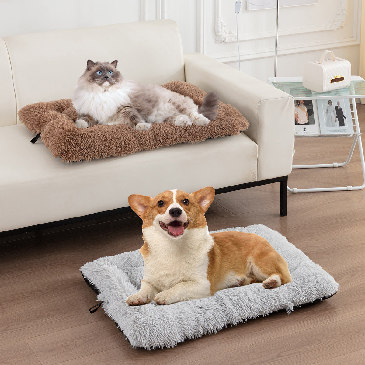 Solid Color Soft Fleece Pet Pad