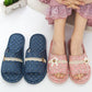 Floral Open Toe Cotton House Slippers